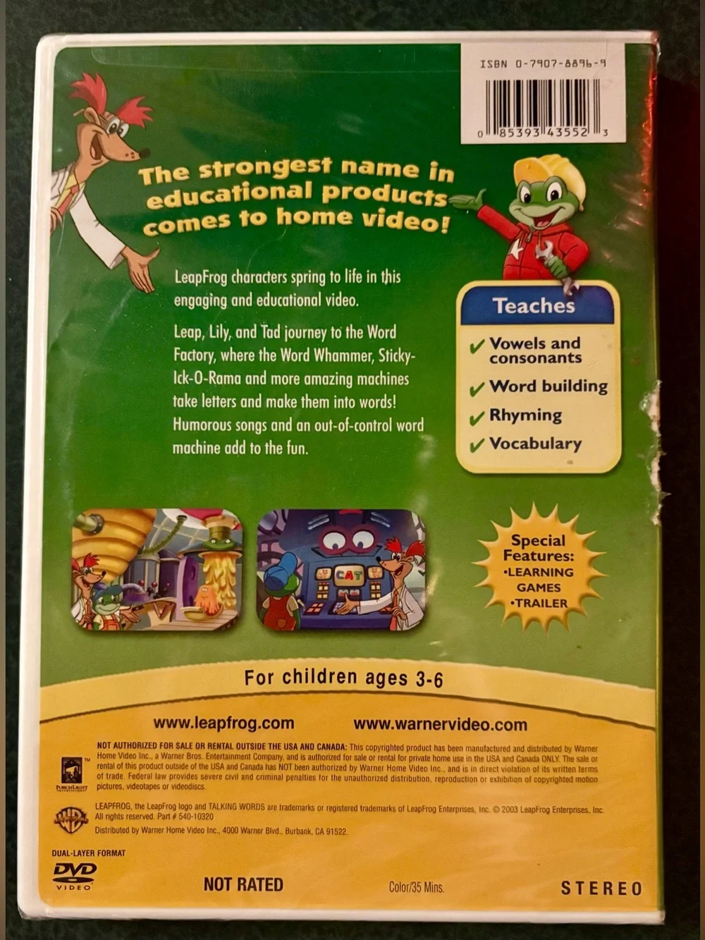 Leap Frog Talking Words Factory VHS Video Tape New Sealed!